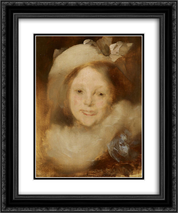 Portrait of Lise Carriere 20x24 Black Ornate Wood Framed Art Print Poster with Double Matting by Carriere, Eugene