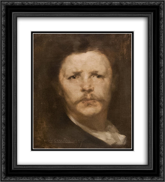 Self-portrait 20x22 Black Ornate Wood Framed Art Print Poster with Double Matting by Carriere, Eugene