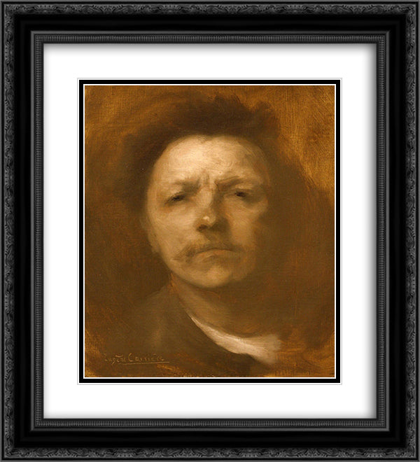 Self-portrait 20x22 Black Ornate Wood Framed Art Print Poster with Double Matting by Carriere, Eugene