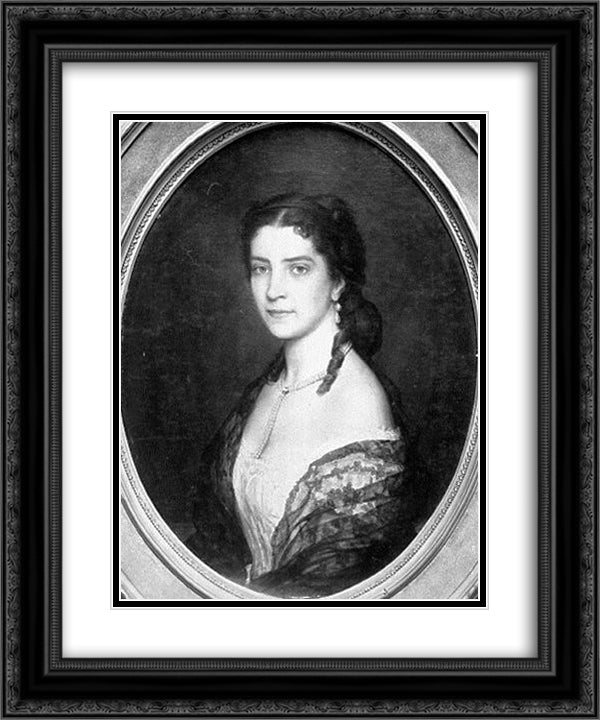 Baroness von Scholl 20x24 Black Ornate Wood Framed Art Print Poster with Double Matting by Blaas, Eugene de