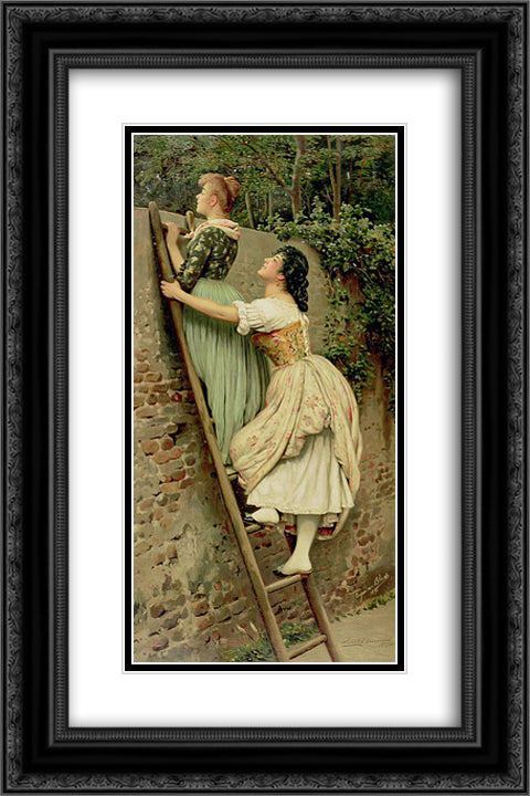 Curiosity 16x24 Black Ornate Wood Framed Art Print Poster with Double Matting by Blaas, Eugene de