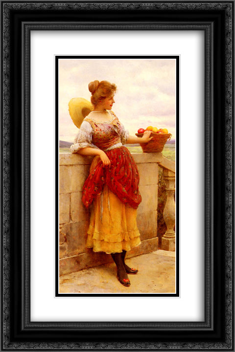 Pleasure 16x24 Black Ornate Wood Framed Art Print Poster with Double Matting by Blaas, Eugene de