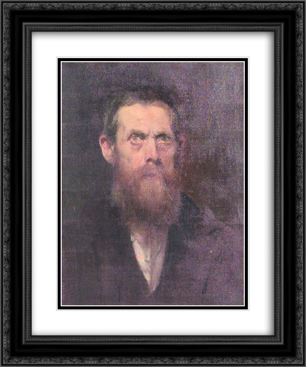 Self-portrait 20x24 Black Ornate Wood Framed Art Print Poster with Double Matting by Blaas, Eugene de