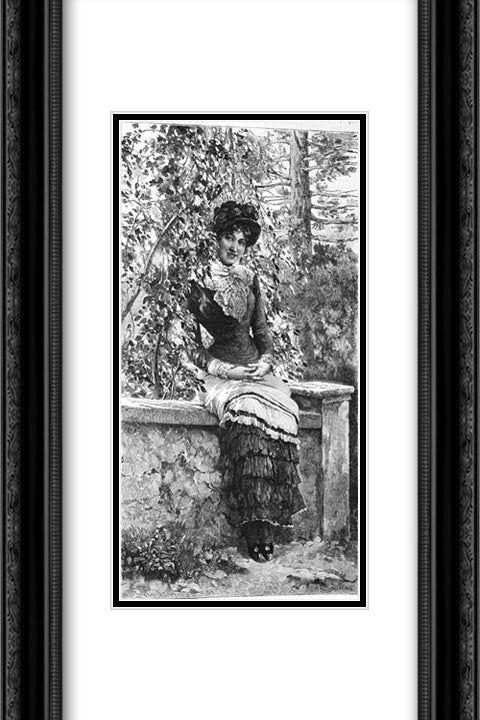 The Gazebo 16x24 Black Ornate Wood Framed Art Print Poster with Double Matting by Blaas, Eugene de