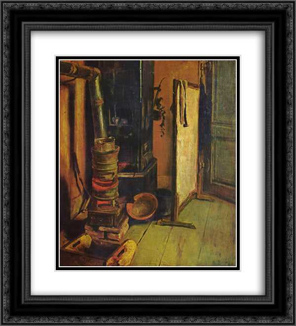 A corner of the studio 20x22 Black Ornate Wood Framed Art Print Poster with Double Matting by Delacroix, Eugene