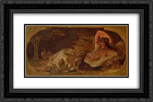 Ceres 24x16 Black Ornate Wood Framed Art Print Poster with Double Matting by Delacroix, Eugene