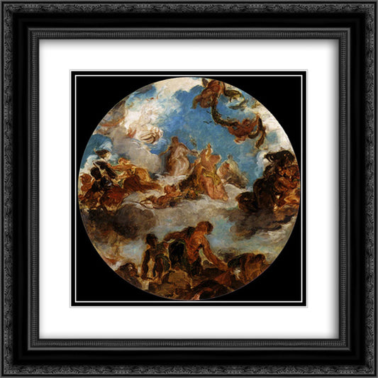 Sketch for Peace Descends to Earth 20x20 Black Ornate Wood Framed Art Print Poster with Double Matting by Delacroix, Eugene