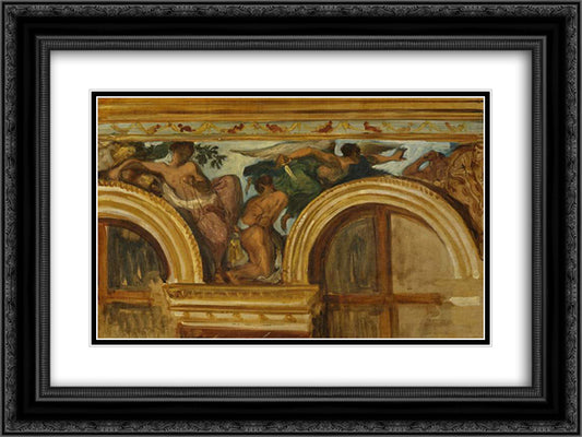 Study for part of the 'Justice' frieze 24x18 Black Ornate Wood Framed Art Print Poster with Double Matting by Delacroix, Eugene