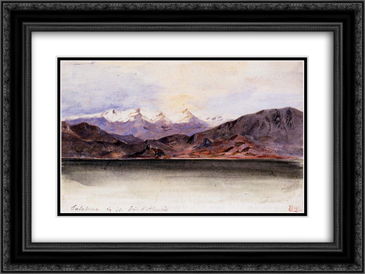 The Coast of Spain at Salabrena 24x18 Black Ornate Wood Framed Art Print Poster with Double Matting by Delacroix, Eugene