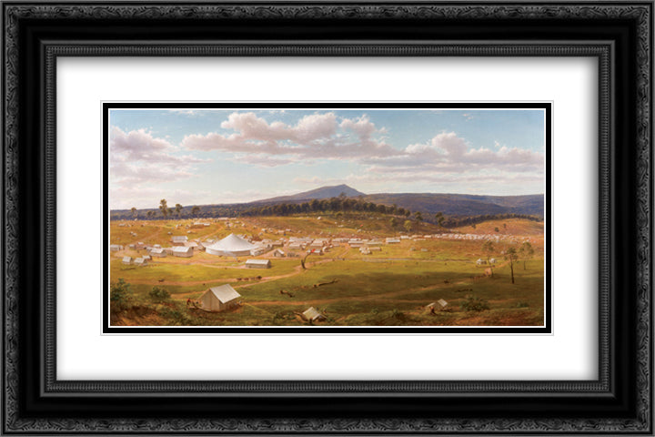 Ballarat in 1853-1854 24x16 Black Ornate Wood Framed Art Print Poster with Double Matting by von Guerard, Eugene