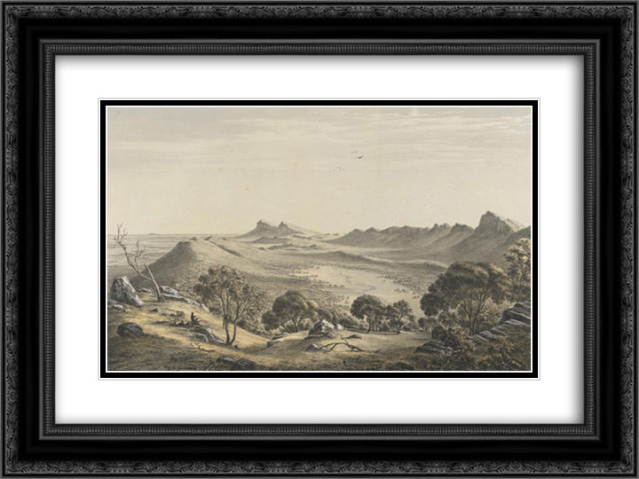 Source of the Wannon 24x18 Black Ornate Wood Framed Art Print Poster with Double Matting by von Guerard, Eugene