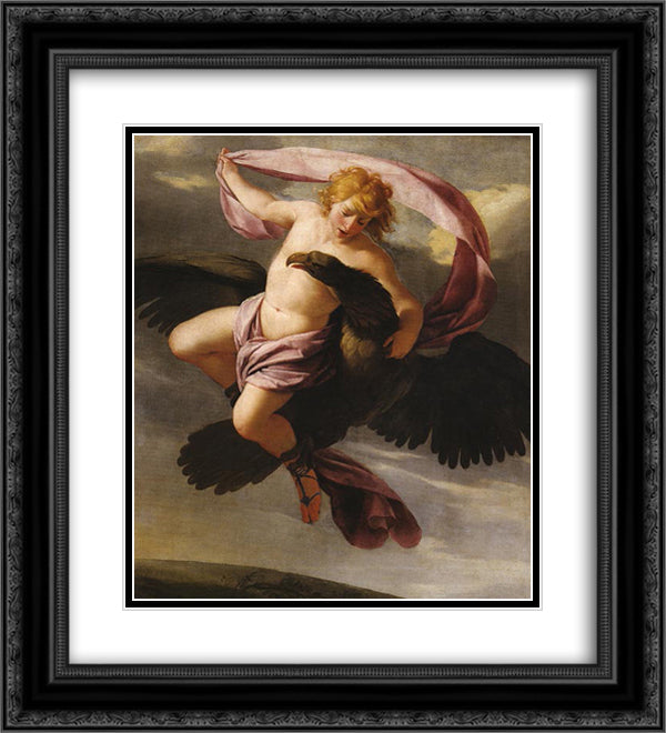 Abduction of Ganymede 20x22 Black Ornate Wood Framed Art Print Poster with Double Matting by Le Sueur, Eustache