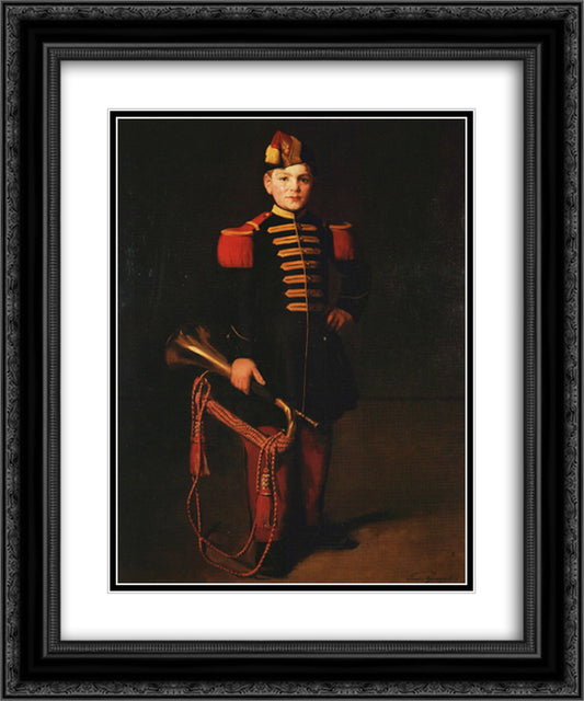 Child with a pipe 20x24 Black Ornate Wood Framed Art Print Poster with Double Matting by Gonzales, Eva