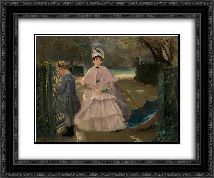 Nanny with a Child 24x20 Black Ornate Wood Framed Art Print Poster with Double Matting by Gonzales, Eva