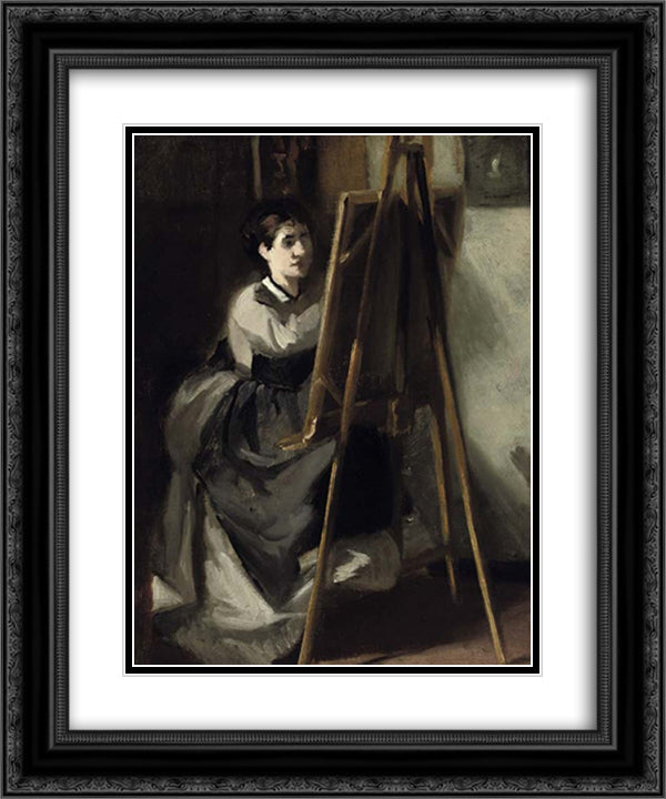 The Young Student 20x24 Black Ornate Wood Framed Art Print Poster with Double Matting by Gonzales, Eva