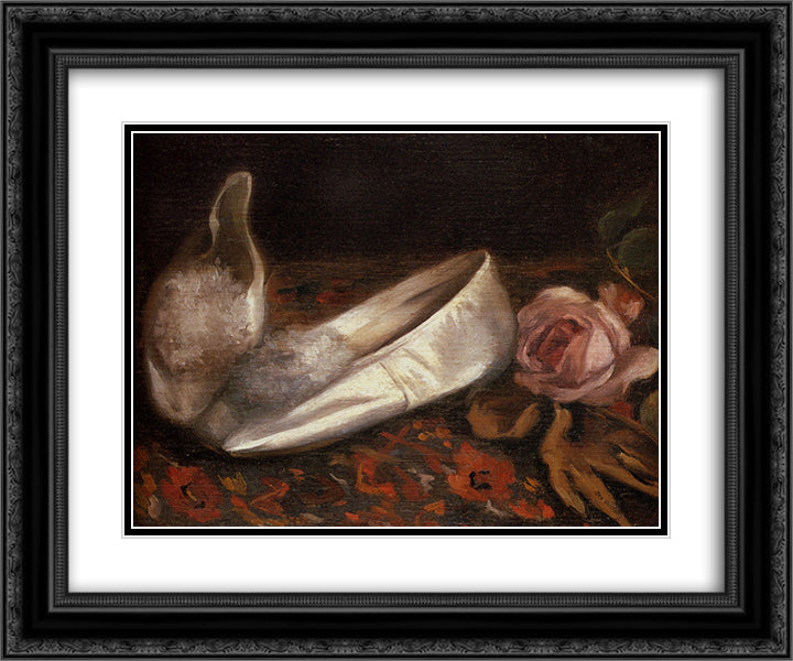 White Shoes 24x20 Black Ornate Wood Framed Art Print Poster with Double Matting by Gonzales, Eva