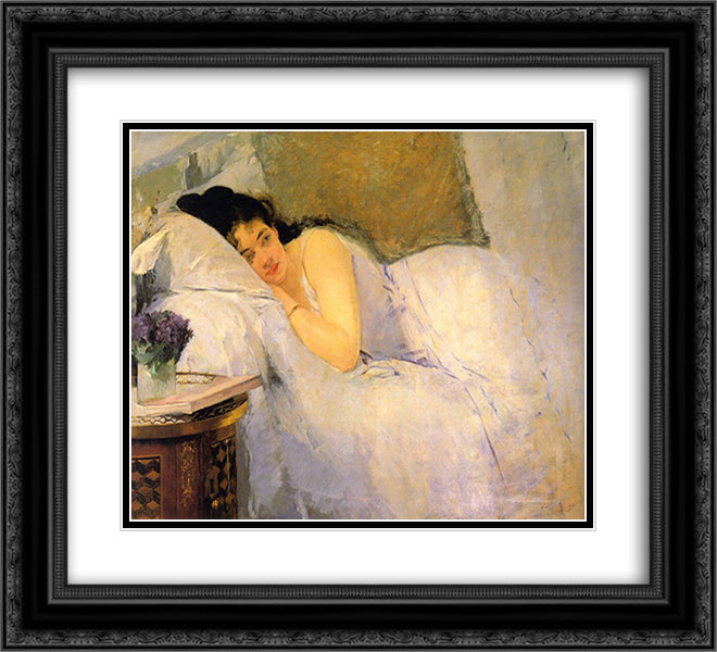 Woman Awakening 22x20 Black Ornate Wood Framed Art Print Poster with Double Matting by Gonzales, Eva