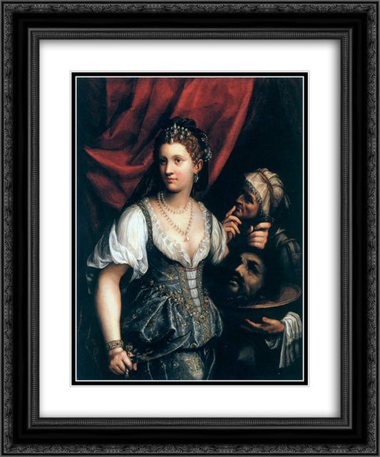 Judith with the Head of Holofernes 20x24 Black Ornate Wood Framed Art Print Poster with Double Matting by Galizia, Fede