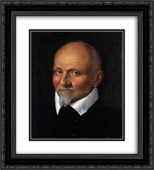 Portrait of a Man 20x22 Black Ornate Wood Framed Art Print Poster with Double Matting by Galizia, Fede