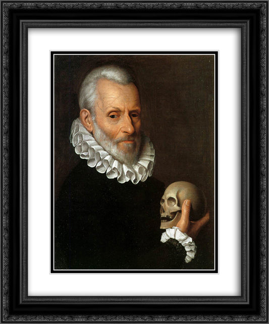 Portrait of a Physician 20x24 Black Ornate Wood Framed Art Print Poster with Double Matting by Galizia, Fede