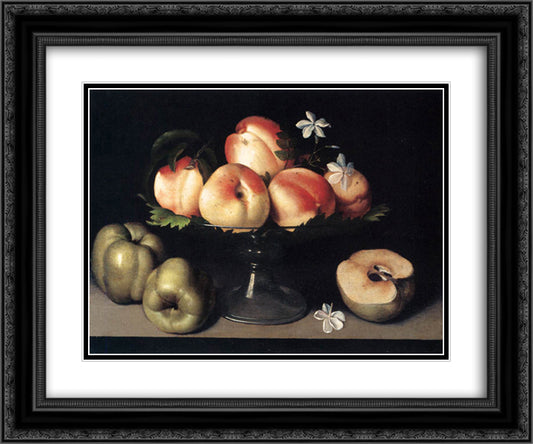 Still Life 24x20 Black Ornate Wood Framed Art Print Poster with Double Matting by Galizia, Fede