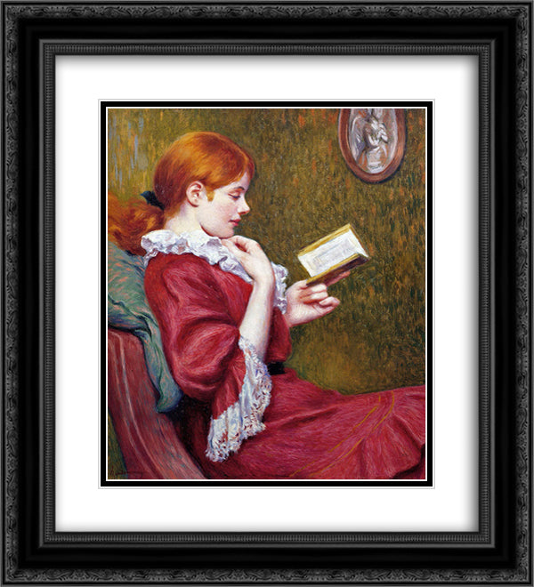 The good book 20x22 Black Ornate Wood Framed Art Print Poster with Double Matting by Zandomeneghi, Federico