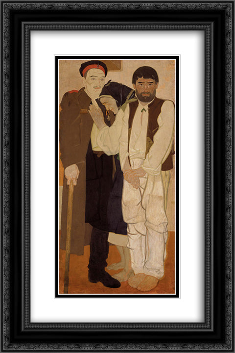 Life (triptych) - Returning 16x24 Black Ornate Wood Framed Art Print Poster with Double Matting by Krychevsky, Fedir