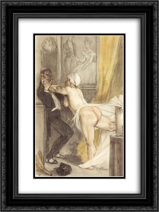 After Midnight (The Return to Love the Lack of It) 18x24 Black Ornate Wood Framed Art Print Poster with Double Matting by Rops, Felicien