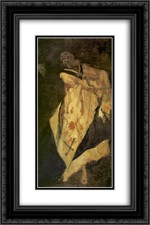 Death at the Ball 16x24 Black Ornate Wood Framed Art Print Poster with Double Matting by Rops, Felicien