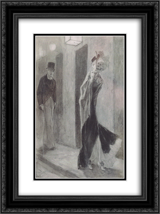 Human Pardon 18x24 Black Ornate Wood Framed Art Print Poster with Double Matting by Rops, Felicien