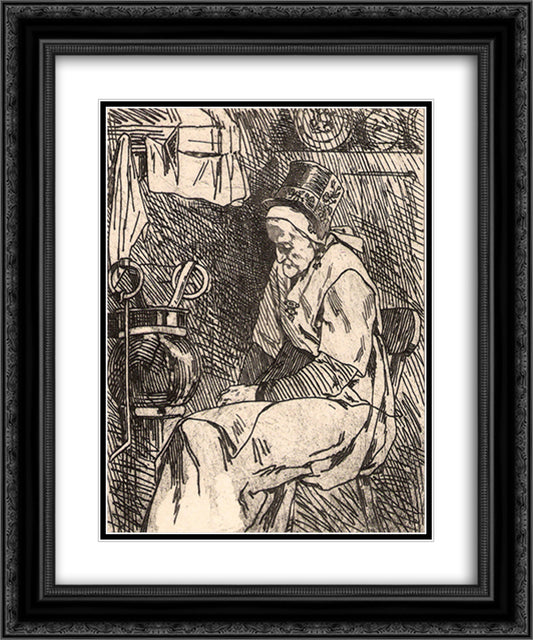 My Aunt Johanna 20x24 Black Ornate Wood Framed Art Print Poster with Double Matting by Rops, Felicien