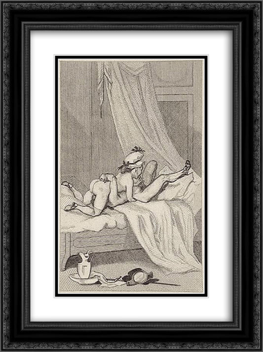 Sex position '69' 18x24 Black Ornate Wood Framed Art Print Poster with Double Matting by Rops, Felicien