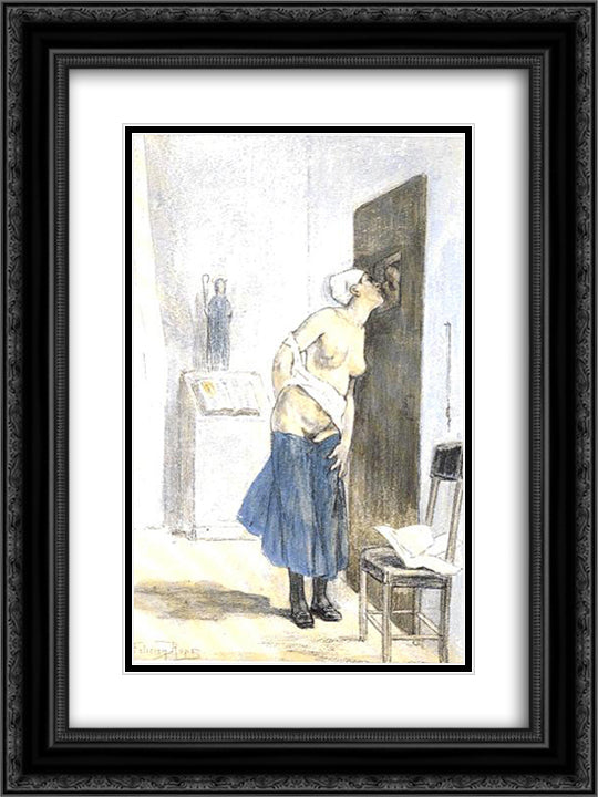 The Trifles of the Door 18x24 Black Ornate Wood Framed Art Print Poster with Double Matting by Rops, Felicien