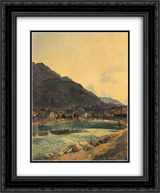 Bad Ischl 20x24 Black Ornate Wood Framed Art Print Poster with Double Matting by Waldmuller, Ferdinand Georg