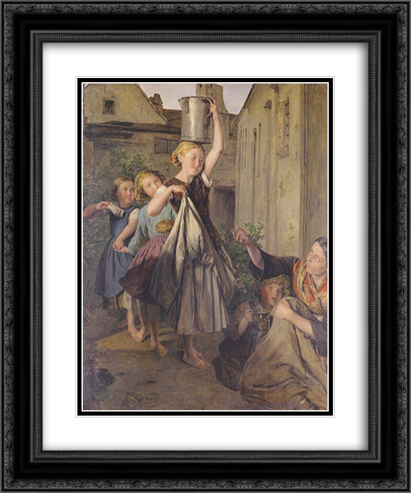 Charity 20x24 Black Ornate Wood Framed Art Print Poster with Double Matting by Waldmuller, Ferdinand Georg