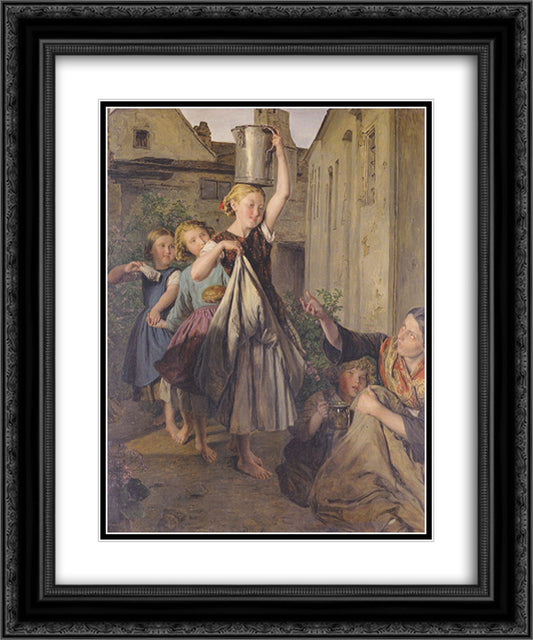 Charity 20x24 Black Ornate Wood Framed Art Print Poster with Double Matting by Waldmuller, Ferdinand Georg