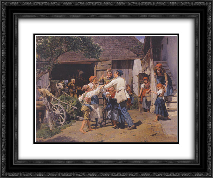 Homecoming into the fathers house 24x20 Black Ornate Wood Framed Art Print Poster with Double Matting by Waldmuller, Ferdinand Georg