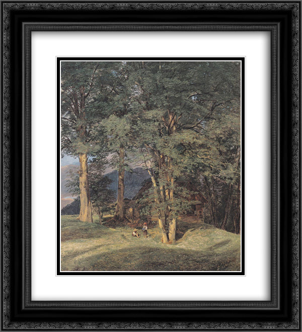 Maple trees near Ischl 20x22 Black Ornate Wood Framed Art Print Poster with Double Matting by Waldmuller, Ferdinand Georg