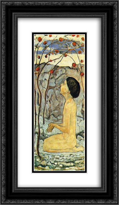 Adoration 14x24 Black Ornate Wood Framed Art Print Poster with Double Matting by Hodler, Ferdinand