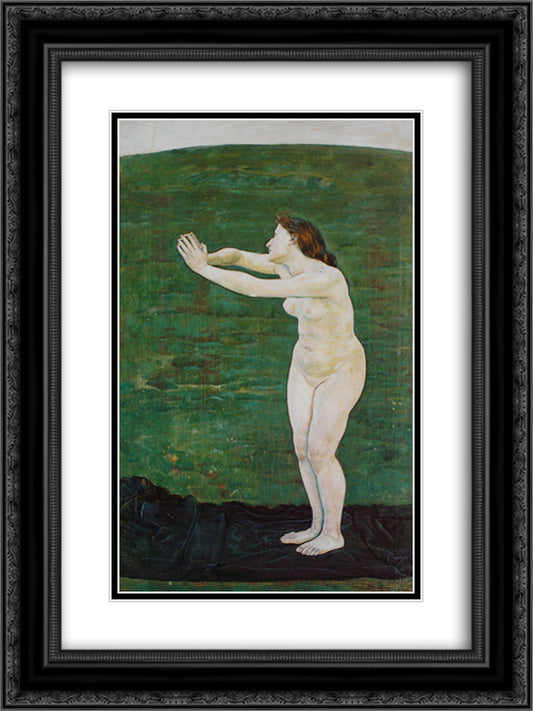 Communication with the Infinite 18x24 Black Ornate Wood Framed Art Print Poster with Double Matting by Hodler, Ferdinand