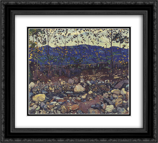 Forest Brook at Leissingen 22x20 Black Ornate Wood Framed Art Print Poster with Double Matting by Hodler, Ferdinand