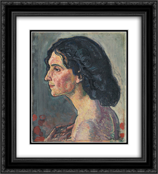 Giulia Leonardi 20x22 Black Ornate Wood Framed Art Print Poster with Double Matting by Hodler, Ferdinand