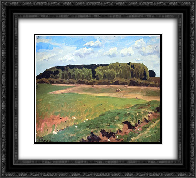 Sloneczny pejzaz 22x20 Black Ornate Wood Framed Art Print Poster with Double Matting by Ruszczyc, Ferdynand