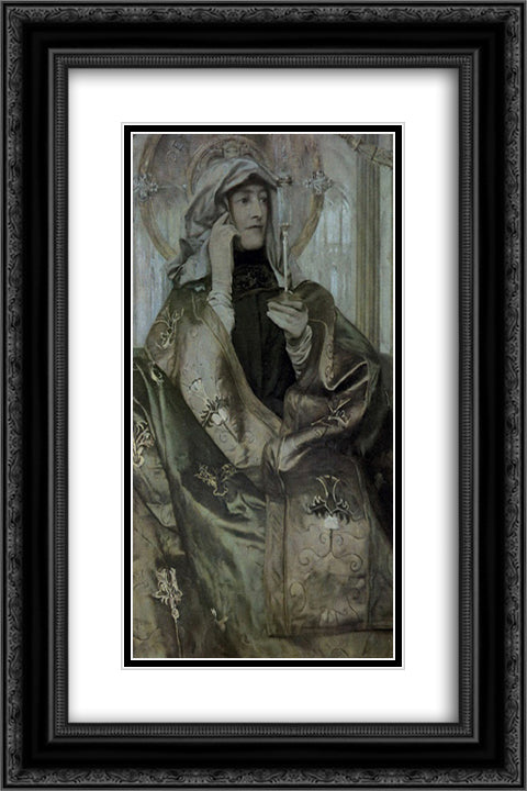 Incens 16x24 Black Ornate Wood Framed Art Print Poster with Double Matting by Khnopff, Fernand