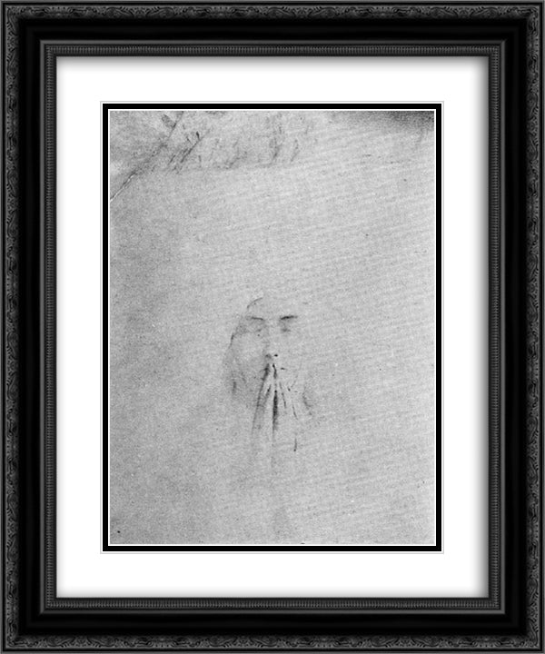 Le Silence de la Neige 20x24 Black Ornate Wood Framed Art Print Poster with Double Matting by Khnopff, Fernand