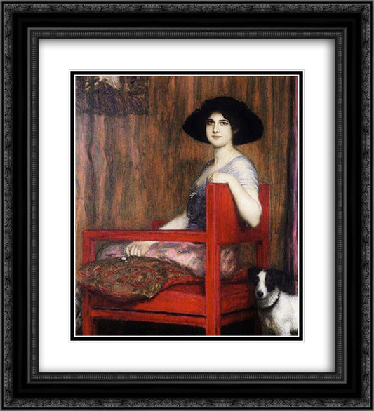 Mary von Stuck 20x22 Black Ornate Wood Framed Art Print Poster with Double Matting by Khnopff, Fernand