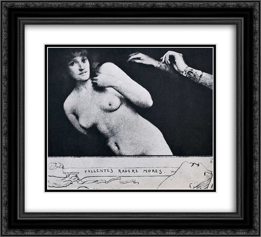 Pallentes Radere Mores 22x20 Black Ornate Wood Framed Art Print Poster with Double Matting by Khnopff, Fernand