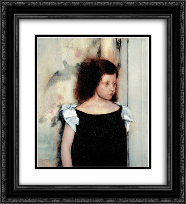 Portrait of gabrielle braun 20x22 Black Ornate Wood Framed Art Print Poster with Double Matting by Khnopff, Fernand