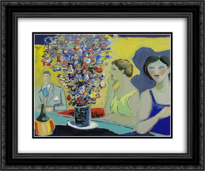 unknown title 24x20 Black Ornate Wood Framed Art Print Poster with Double Matting by Saygi, Fikret Mualla