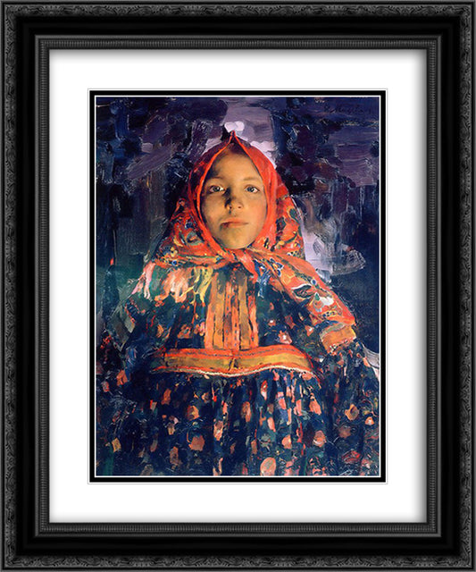 Verka 20x24 Black Ornate Wood Framed Art Print Poster with Double Matting by Malyavin, Filipp